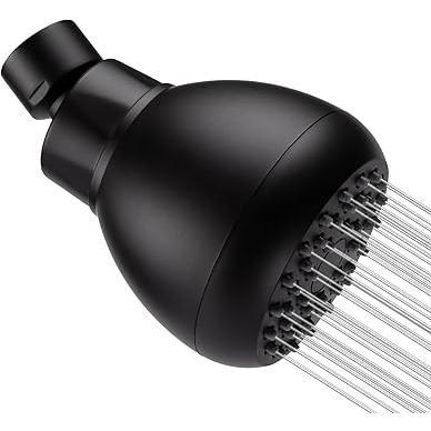 AISOSO Minimalist Round Showerhead – Effortless Two Minute Install with Single Rain Spray and Easy Clean Silicone Nozzles