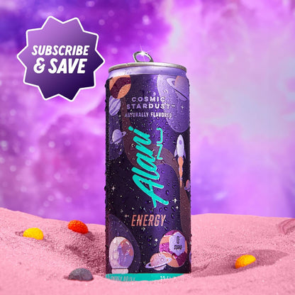 Alani Nu COSMIC STARDUST Energy Drink – Focused Pre-Workout Boost for Gym and Fitness Studio, 200mg Natural Caffeine