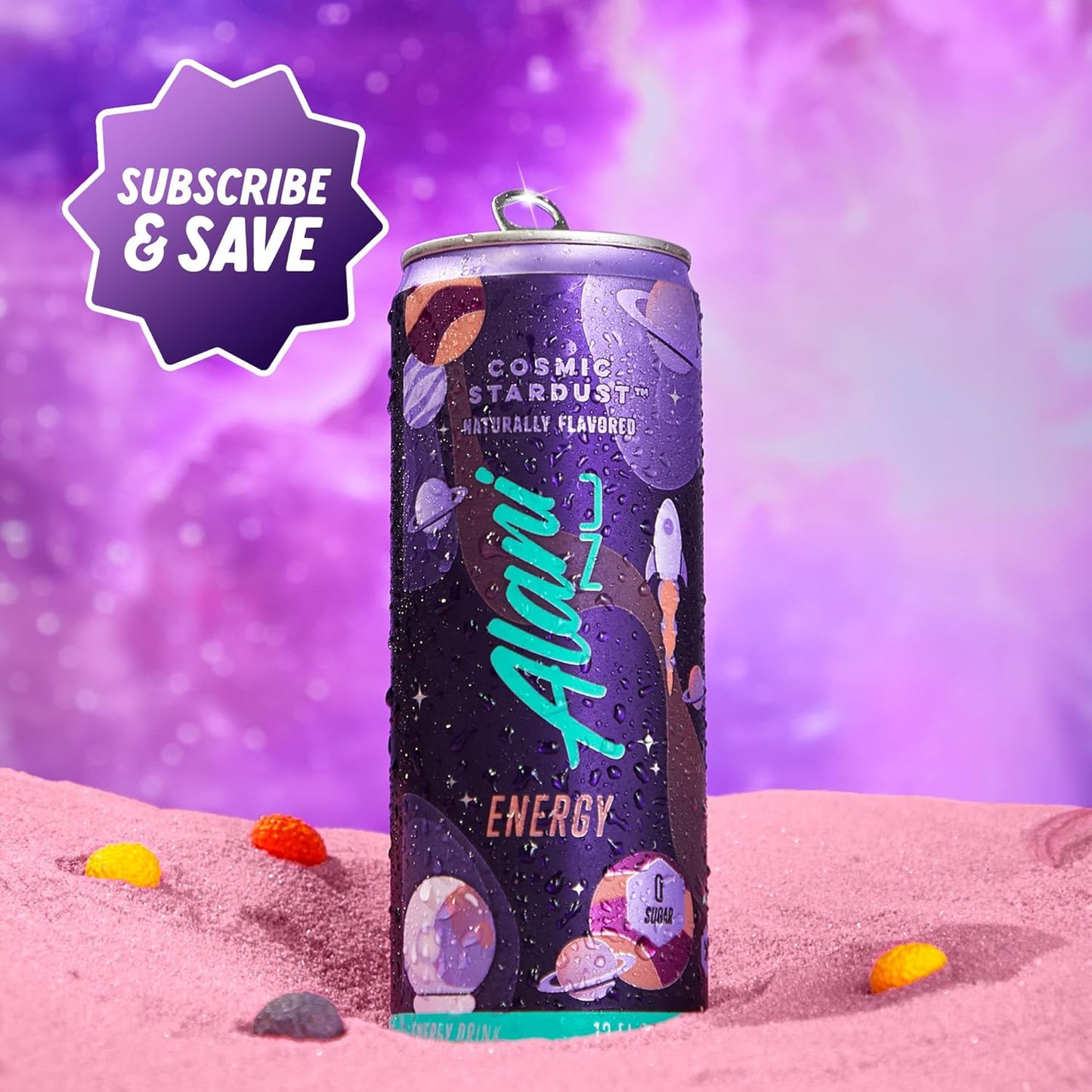 Alani Nu COSMIC STARDUST Energy Drink – Self-Care Staple for Hair, Skin & Nails Routine, 200mg Caffeine with Biotin and B-Complex