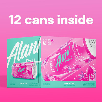 Alani Nu Pink Slush Energy Drink – 200mg Caffeine Focus Can for Home Office and Study Desk, Sugar Free 12 Pack