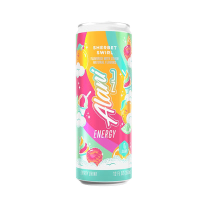 Alani Nu Sherbet Swirl Energy Drink – Home Office Focus Companion, Crash-Free Coffee Alternative in 12-Pack