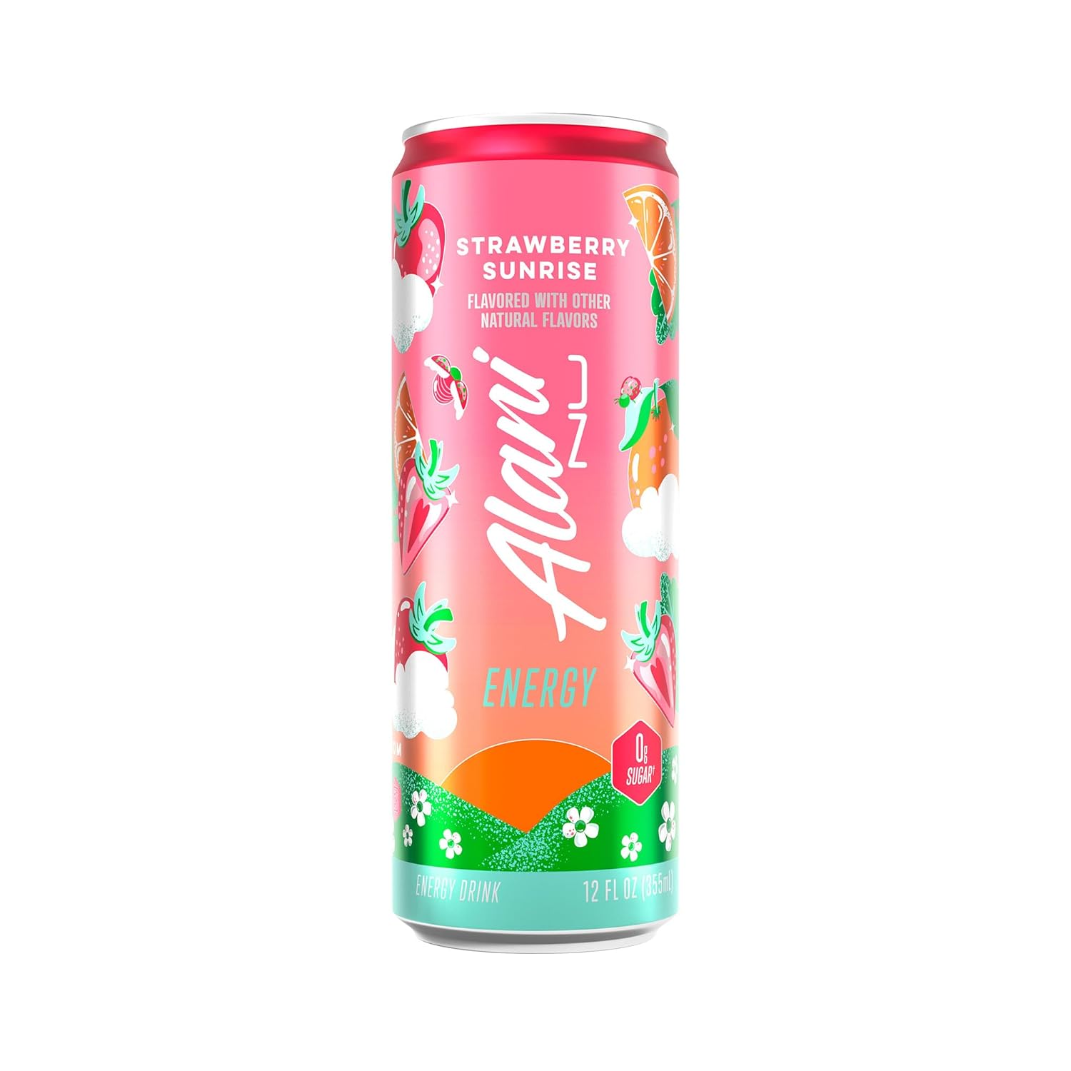 Alani Nu Strawberry Sunrise Sugar Free Energy Drink – Self-Care Refresh for Her Morning Wellness Ritual, 10 Calorie Vegan Cans 12 Pack