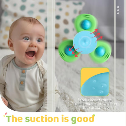 ALASOU Suction Spinner Set – Calming Sensory Toy for Toddler Wind-Down Time in Bath and Calm-Down Corner