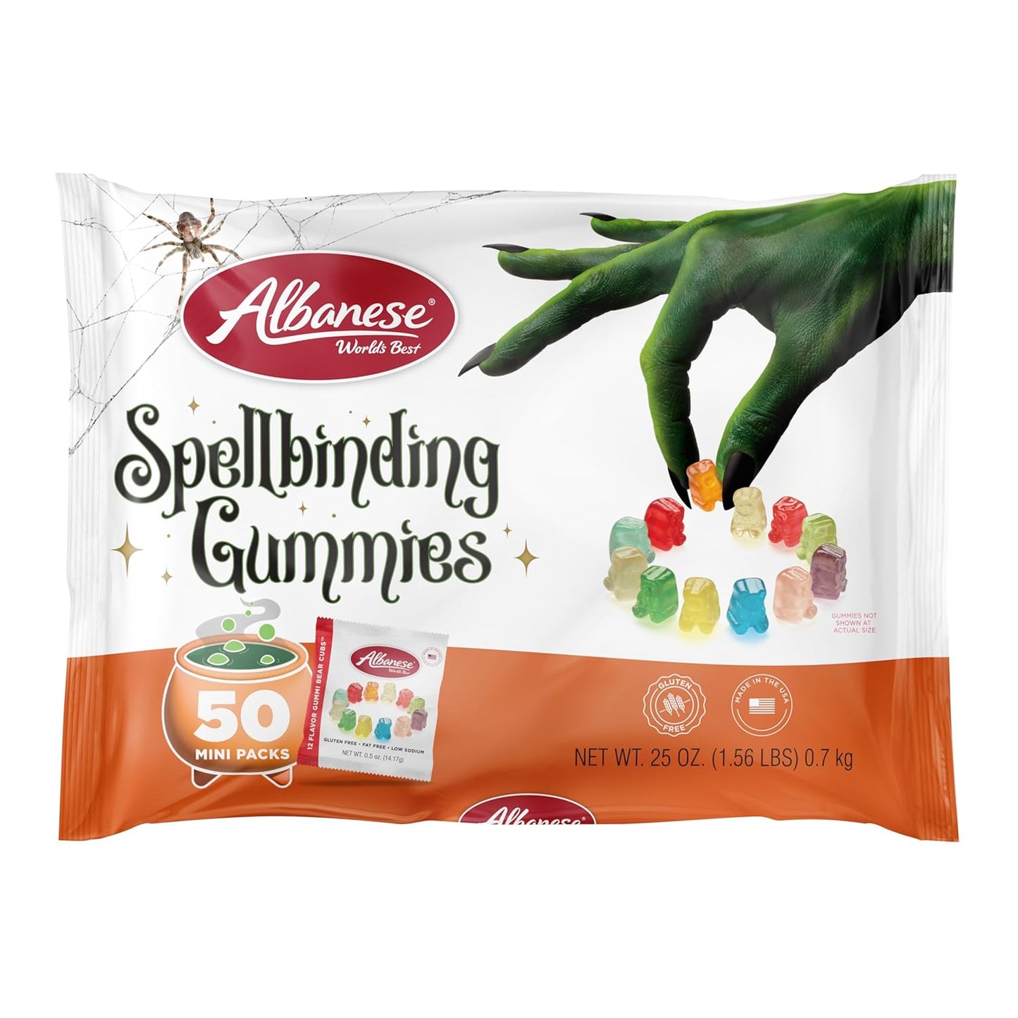 Albanese World's Best Halloween Gummi Bear Cubs Mini Bags – Portable Trick or Treat Candy for Trunk or Treat Outdoor Events