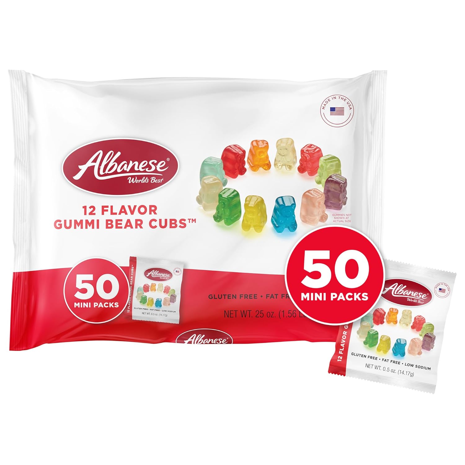 Albanese World's Best Halloween Gummi Bear Cubs Mini Bags – Portable Trick or Treat Candy for Trunk or Treat Outdoor Events