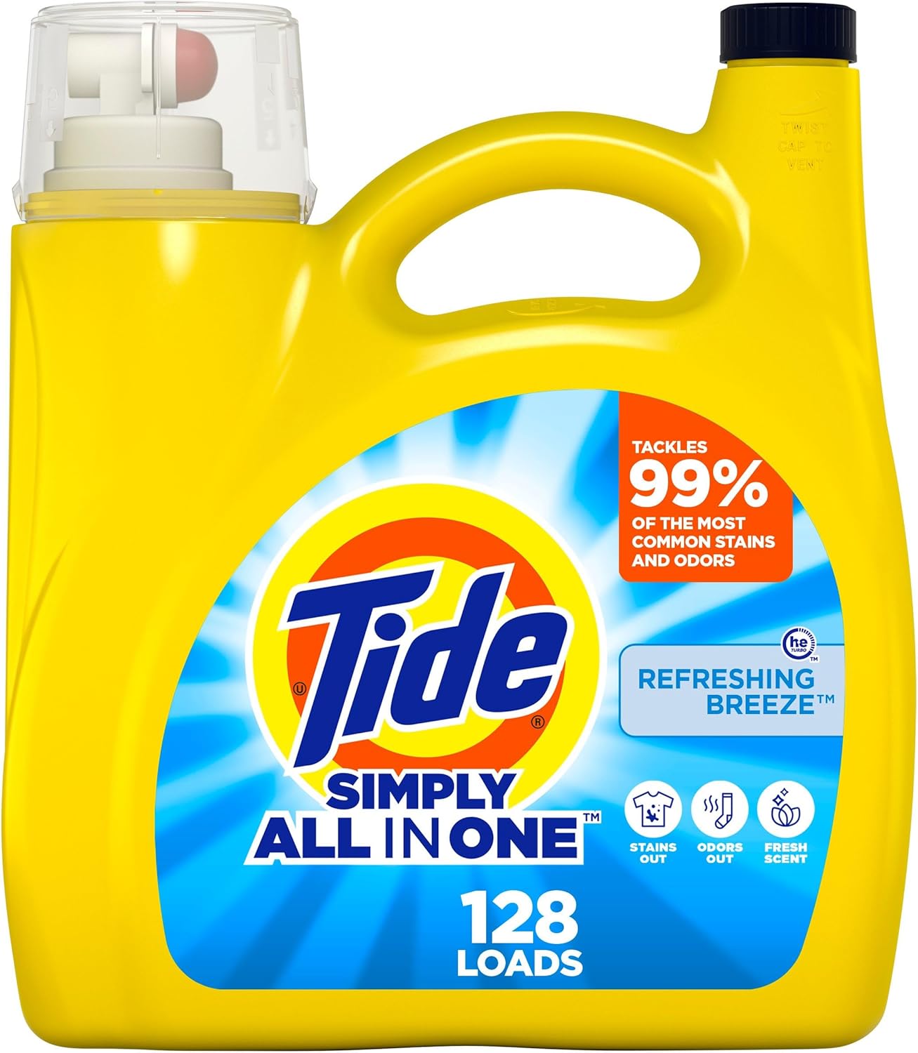 all-in-one liquid formula tackling 99% of common stains and odors
