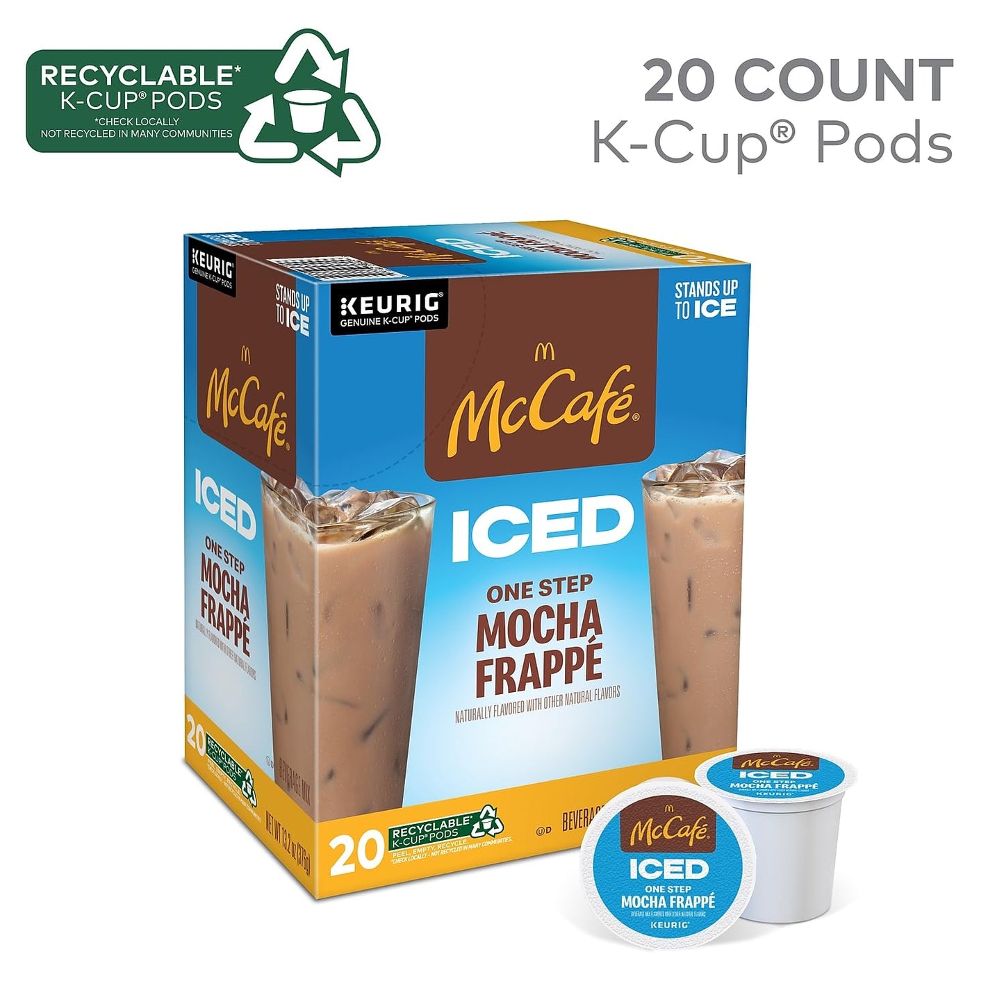 all-in-one pod containing arabica coffee, natural flavors, sweetener, and real dairy