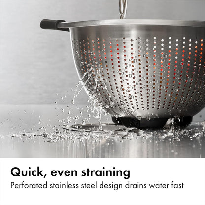 all-over perforated stainless steel surface for fast, even drainage