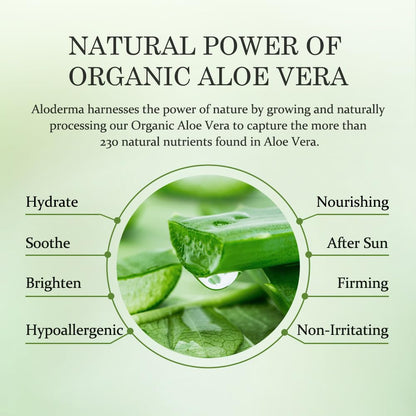 Aloderma Aloe Vera Gel – Farm-to-Face Bedtime Ritual for Sensitive Skin, Calming Hydration
