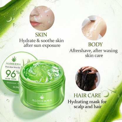 Aloderma Aloe Vera Gel – Farm-to-Face Bedtime Ritual for Sensitive Skin, Calming Hydration