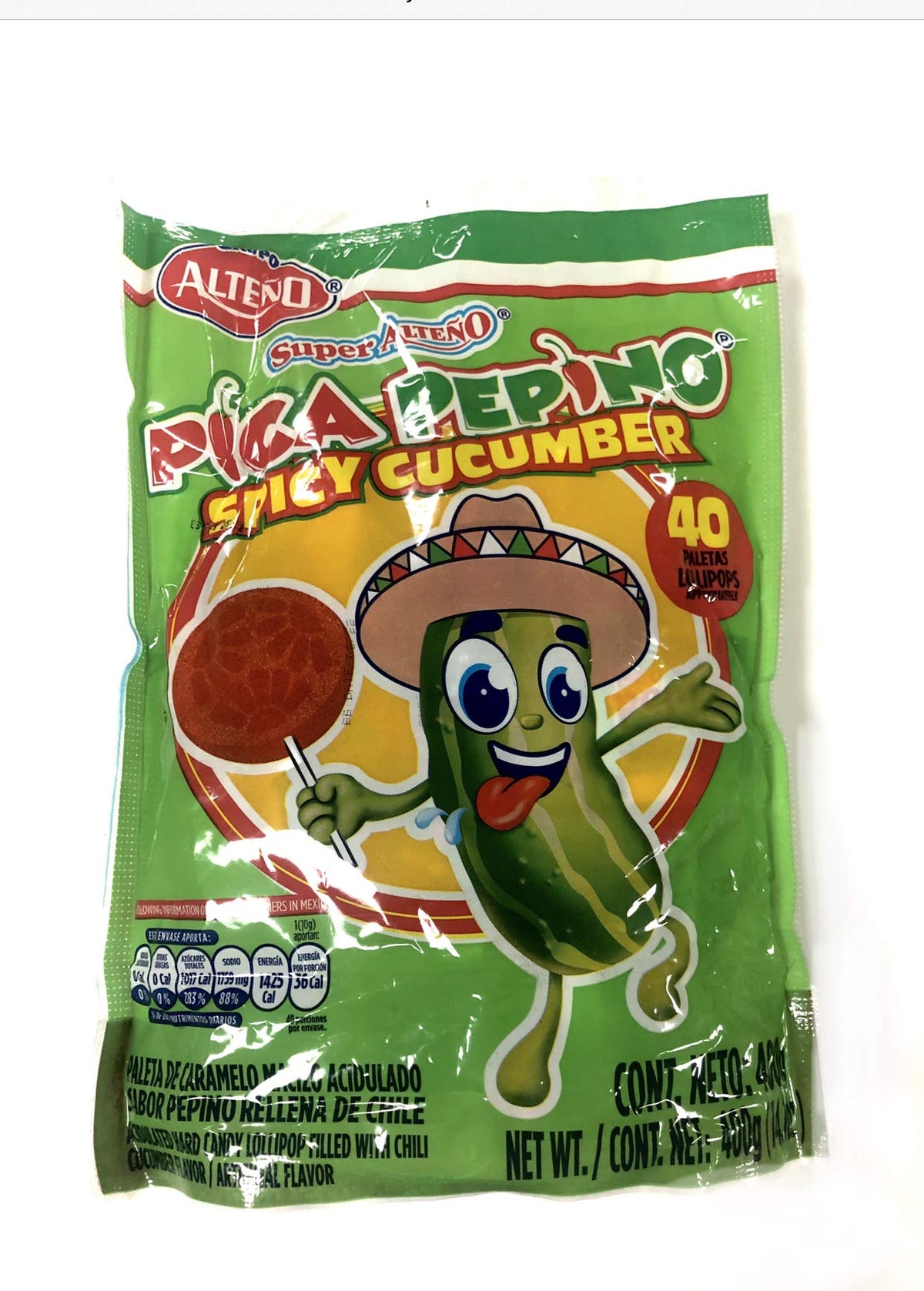 Alteno Super Pepino (Cucumber) with Chili Lollipop (40Piece)-SET OF 2