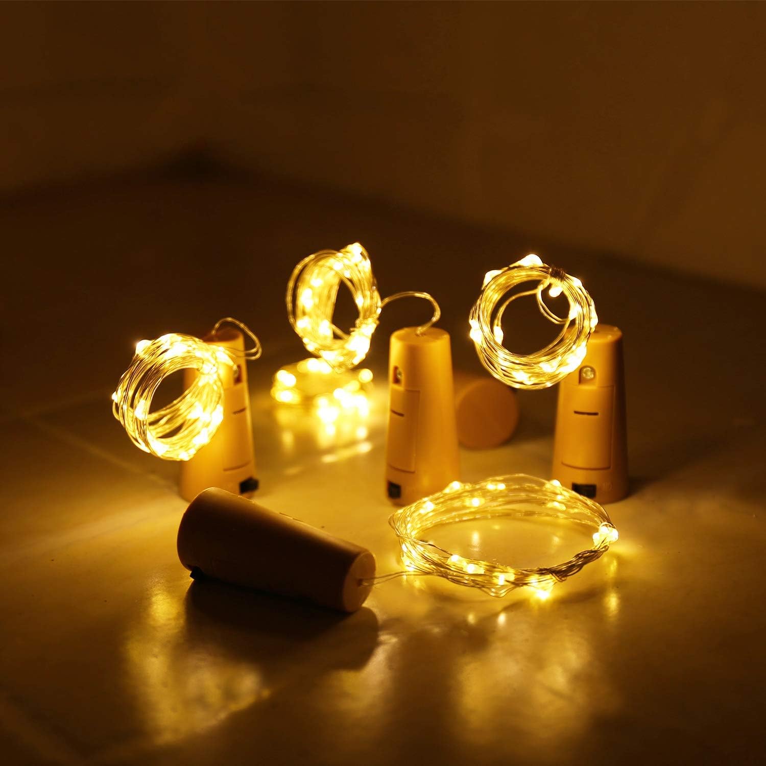 Aluan Flameless Wine Bottle Lights 10 Pack – No Heat, No Fire, Cool to Touch LED String Lights for Homes with Kids and Pets