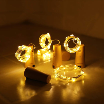 Aluan Flameless Wine Bottle Lights 10 Pack – No Heat, No Fire, Cool to Touch LED String Lights for Homes with Kids and Pets