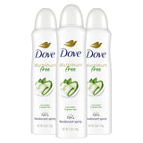 Dove Aluminum Free Deodorant Spray for Women Cucumber & Green Tea Daily Self-Care Ritual 4 oz Pack of 3