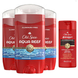 Old Spice Aluminum-Free Deodorant Aqua Reef — Clean Post-Workout Grooming Ritual, 48-Hour Odor Protection for Active Men