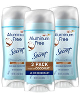 Secret Aluminum Free Deodorant for Women, 48hr Odor Protection, Naturally Derived Ingredients, Coconut, Rose, Cherry Blossom & White Peach Scents Variety Pack, 2.4 oz (Pack of 4) for Daily Self Care Rituals and Mindful Bath Time Routines