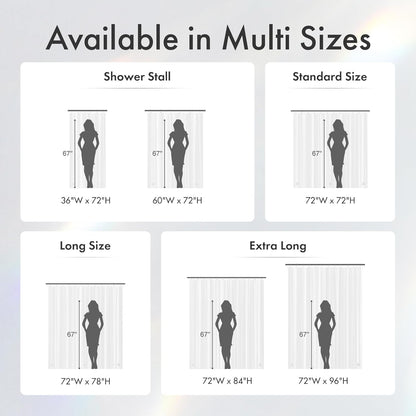 Amazer Clear Shower Liner 48 x 72 - Simple Waterproof PEVA Curtain for Minimalist Bathroom with 3 Subtle Magnetic Weights