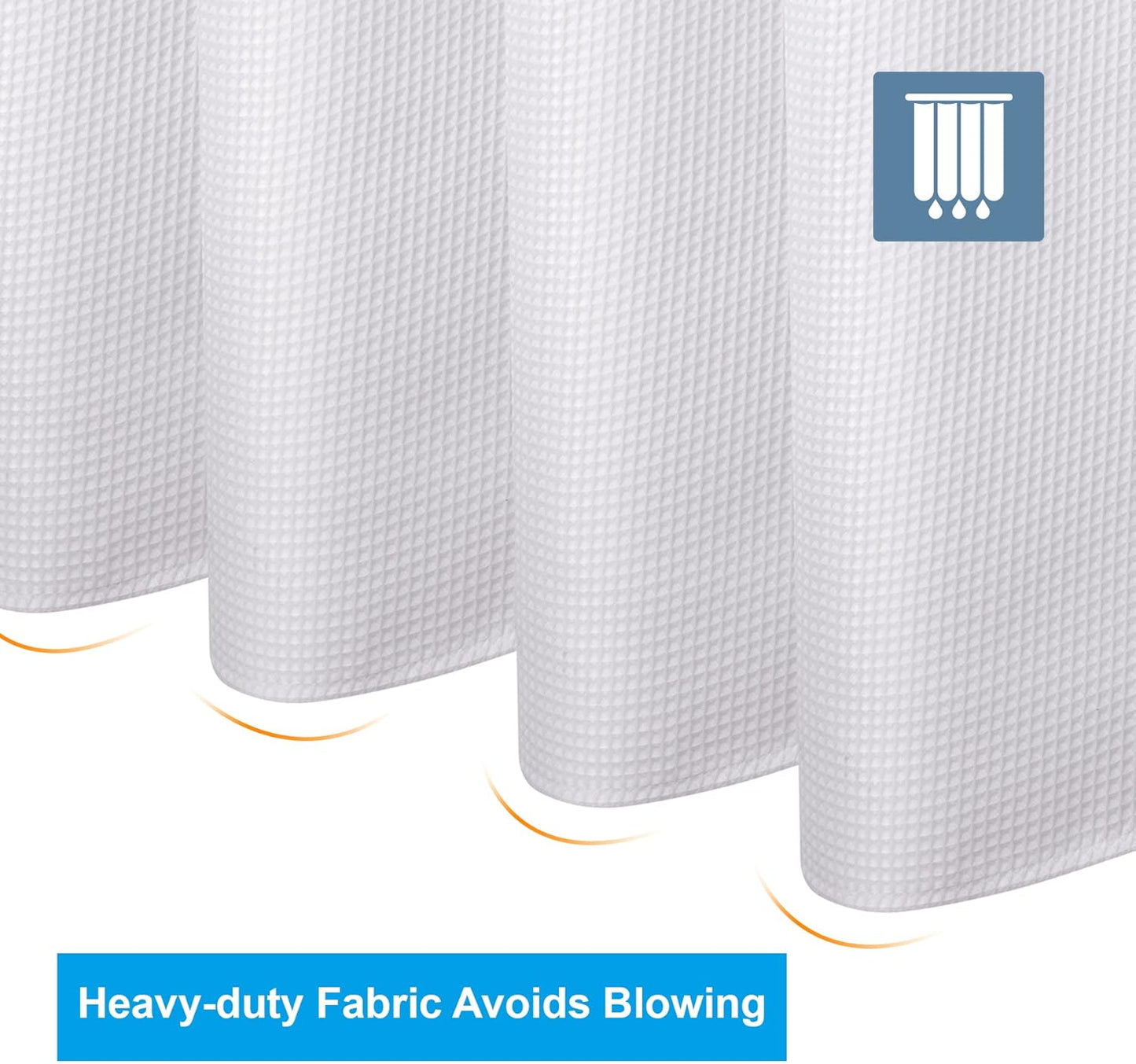 AmazerBath 240GSM Waffle Shower Curtain – Boutique Hotel-Quality Bathroom Luxury, Premium Polyester Drape
