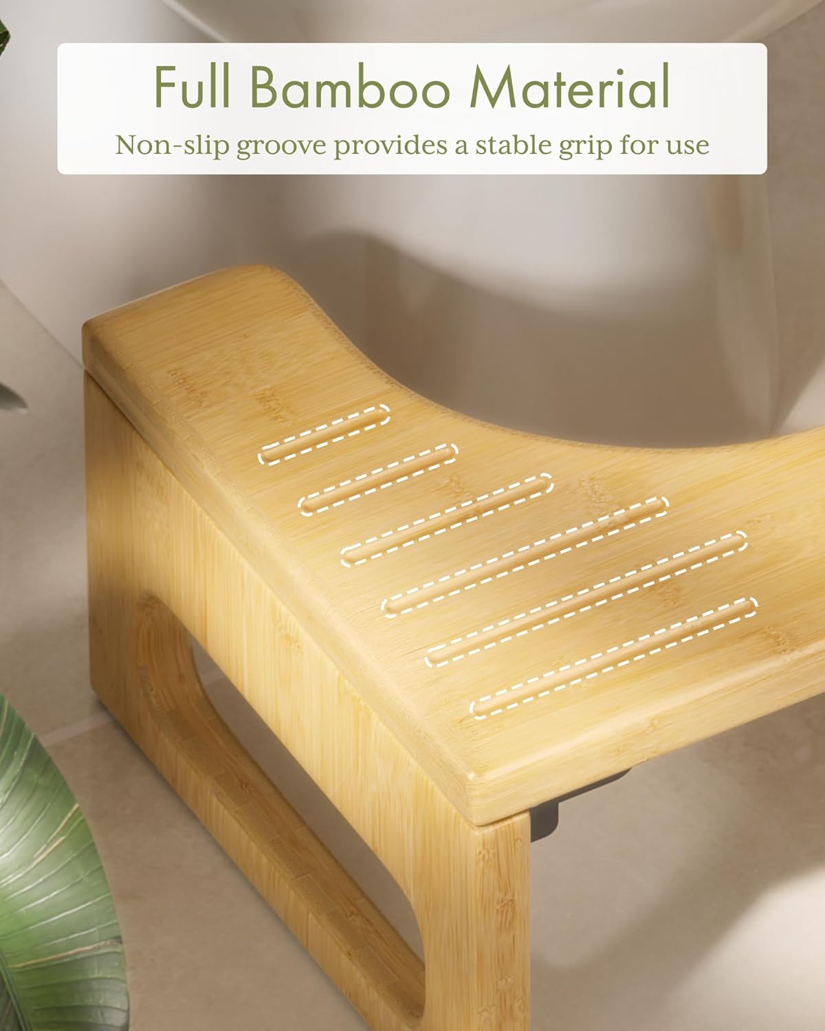 AmazerBath Bamboo Toilet Stool – Thoughtful Wellness Gift for Mom, Foldable Bathroom Helper for Daily Comfort