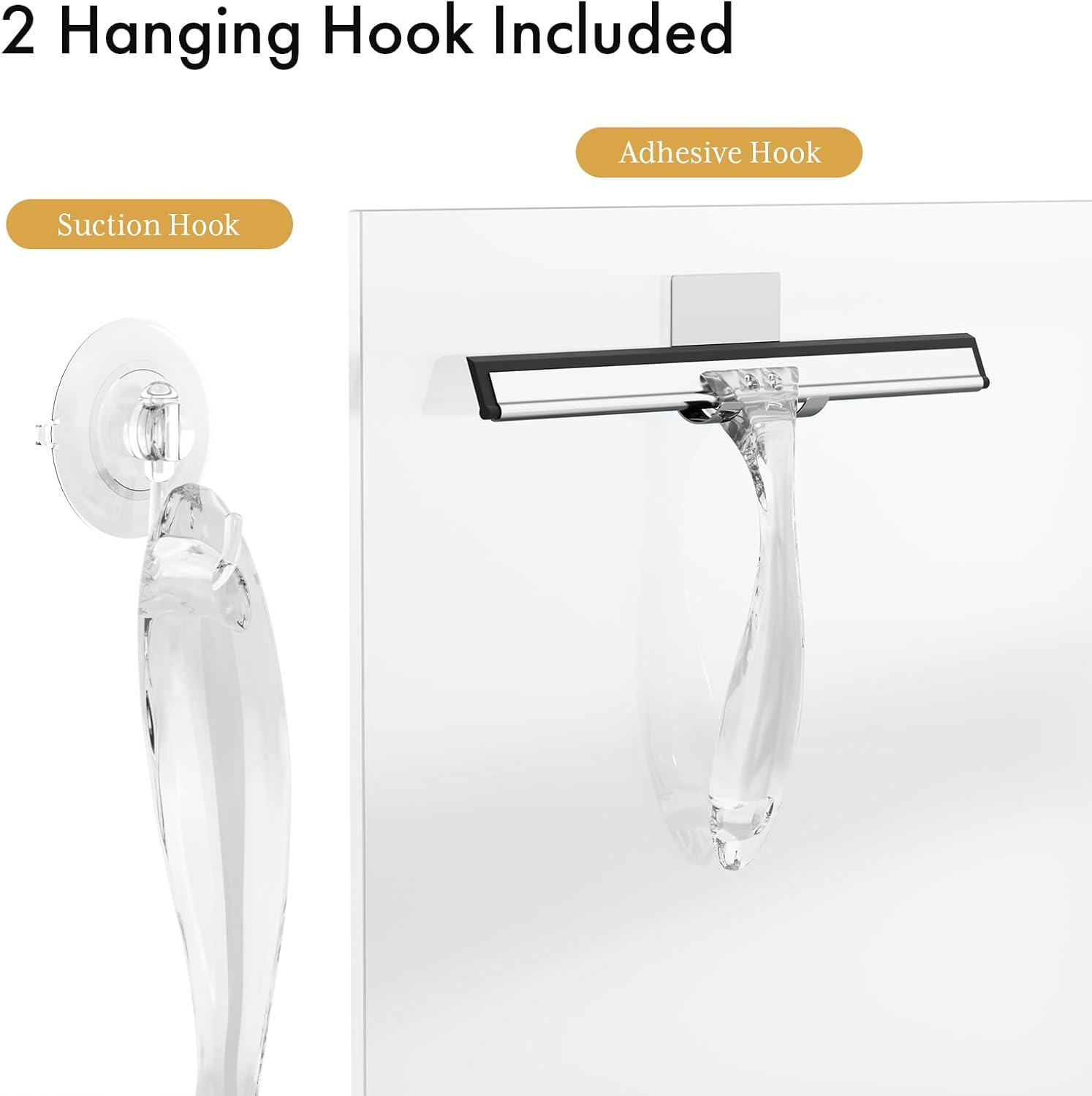 AmazerBath Clear Shower Squeegee – Thoughtful Housewarming Gift for Her, Daily Bathroom Glass Care Tool