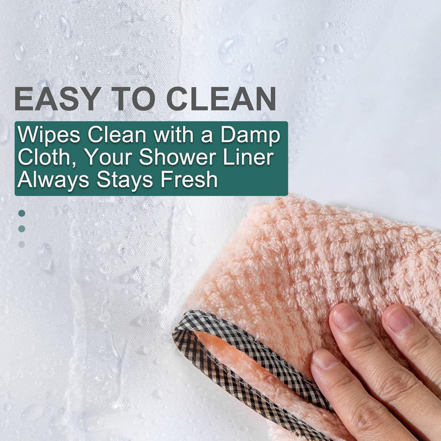 AmazerBath Compact Clear Shower Curtain – RV and Camper Bathroom Must-Have, Waterproof 8G PEVA Liner