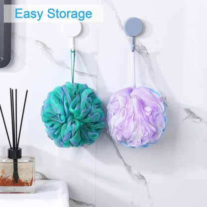AmazerBath Loofah Sponge Set of 4 – Neutral-Tone Essentials for a Clutter-Free Bathroom Counter