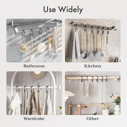 AmazerBath Shower Curtain Hooks – Thoughtful Housewarming Gift for New Homeowners, 12 Pack Rust Proof Double Hook