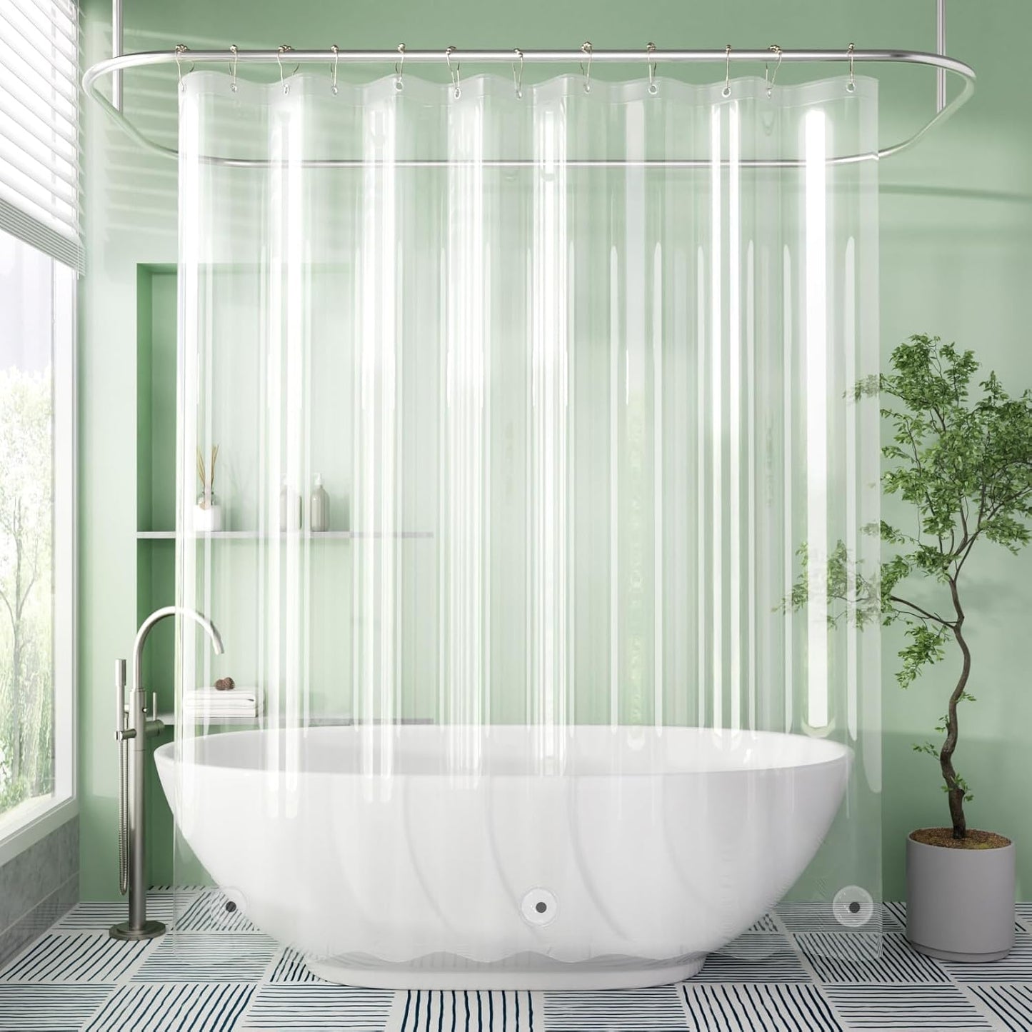 AmazerBath Shower Curtain Liner – Lightweight PEVA Liner for RV and Camper Bathrooms, 0.53 lb Build