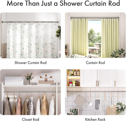 AmazerBath Tension Shower Curtain Rod – Thoughtful Housewarming Gift for New Homeowners, No-Drill Adjustable 31-75 in Nickel Finish
