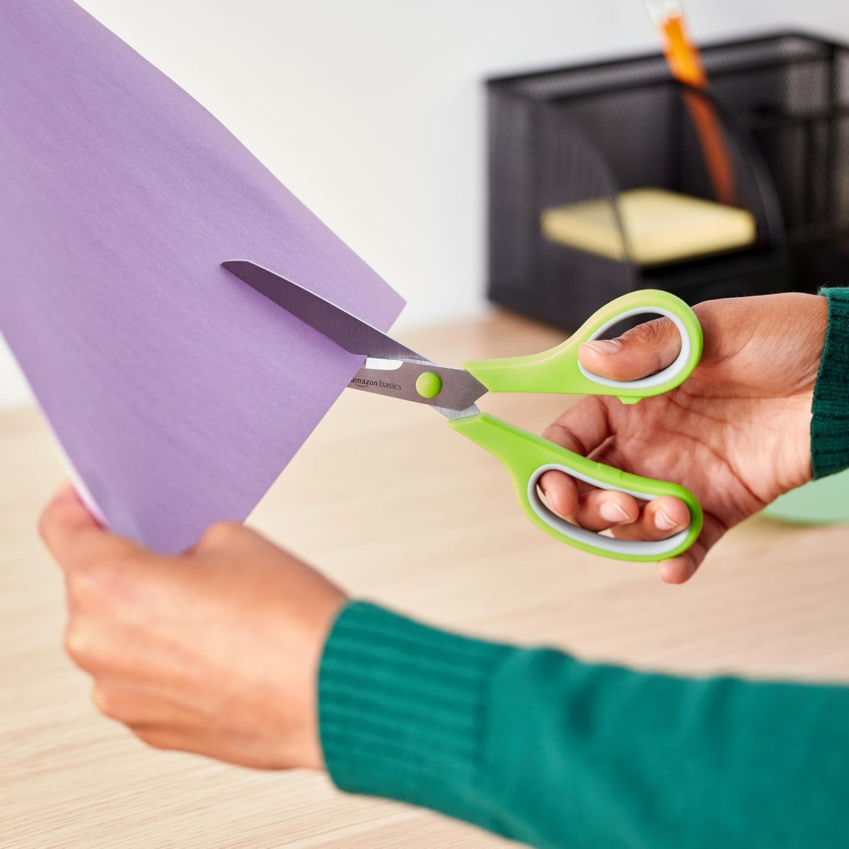 Amazon Basics Scissors 3-Pack Gift Set, Premium PVD Coated Blades for Office Workers Teachers and Crafters