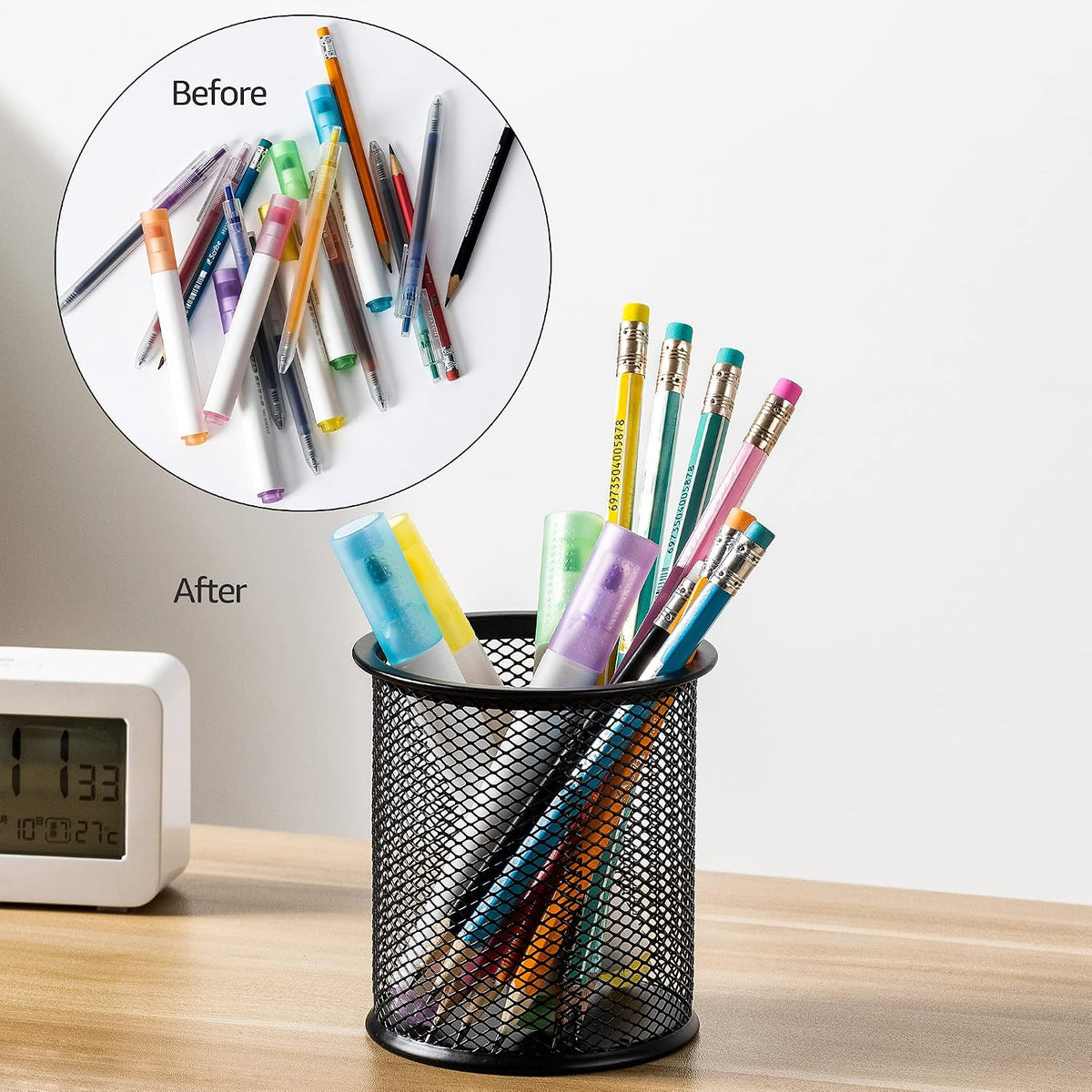 Amazon Basics Wire Mesh Pen Holder – Practical Housewarming Gift for New Home Office Owners