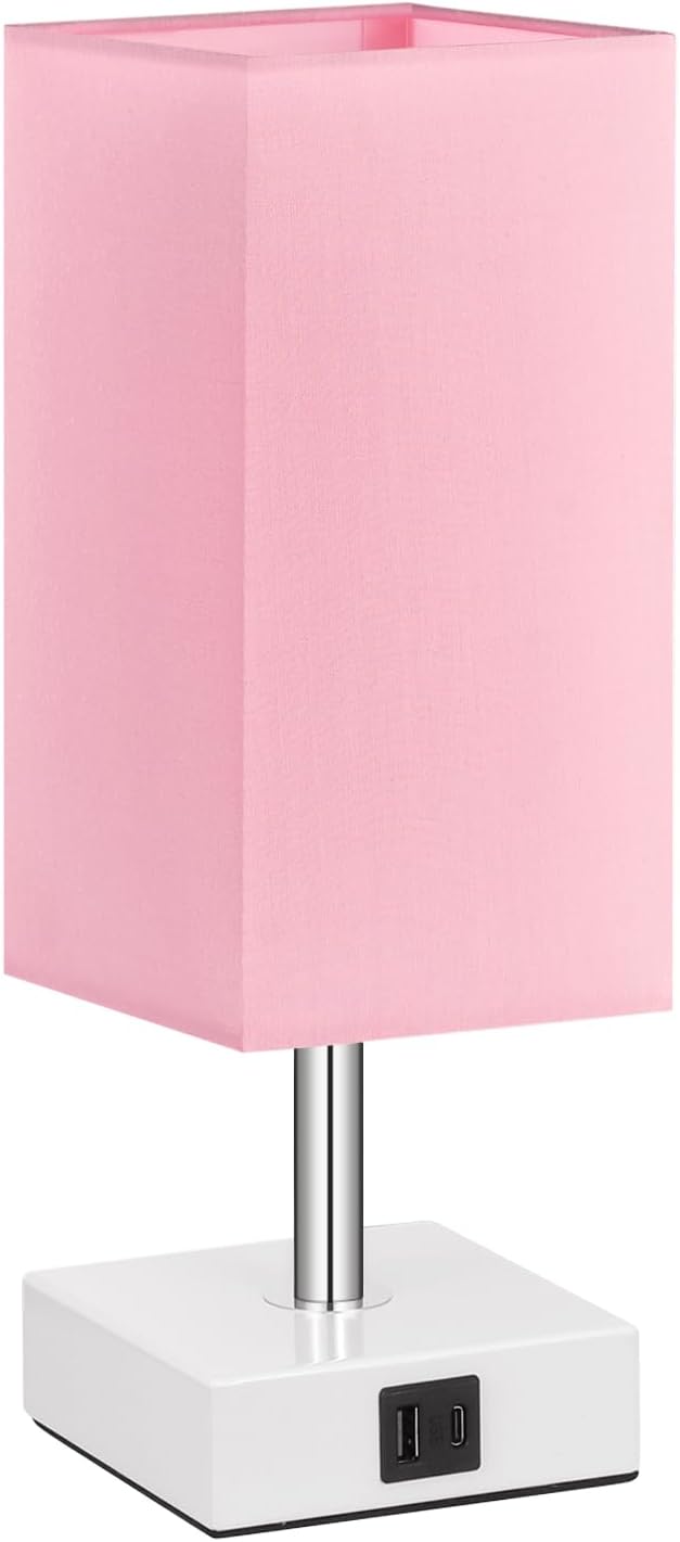 Ambimall Touch Table Lamp – Minimalist Bedside Lamp with Clean Lines and Hidden USB Ports, Small Space Solution
