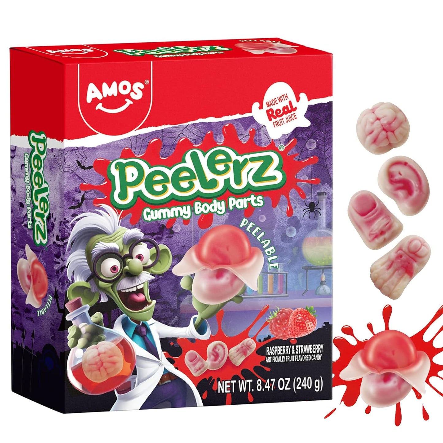 Amos 4D Body Parts Gummy Candy – Striking Visual Halloween Candy Bowl Centerpiece for Buffet Tables & Party Spreads