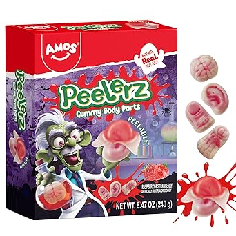 Amos 4D Body Parts Gummy Candy – Striking Visual Halloween Candy Bowl Centerpiece for Buffet Tables & Party Spreads