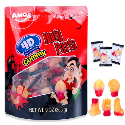 Amos 4D Body Parts Gummy Candy – Striking Visual Halloween Candy Bowl Centerpiece for Buffet Tables & Party Spreads
