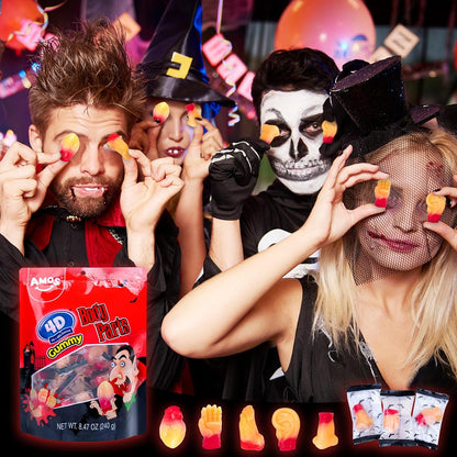 Amos 4D Body Parts Gummy Candy – Striking Visual Halloween Candy Bowl Centerpiece for Buffet Tables & Party Spreads