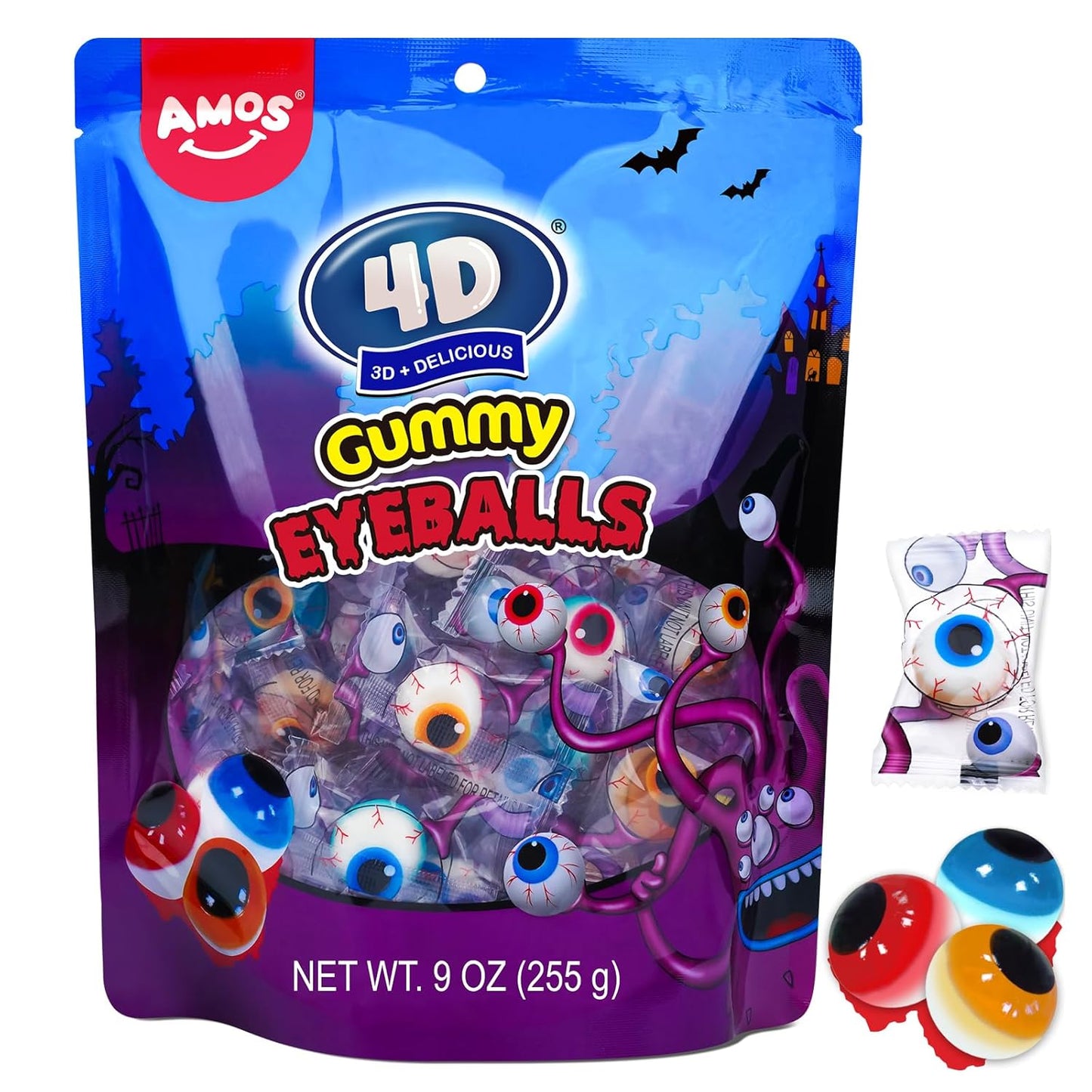 Amos 4D Body Parts Gummy Candy – Striking Visual Halloween Candy Bowl Centerpiece for Buffet Tables & Party Spreads