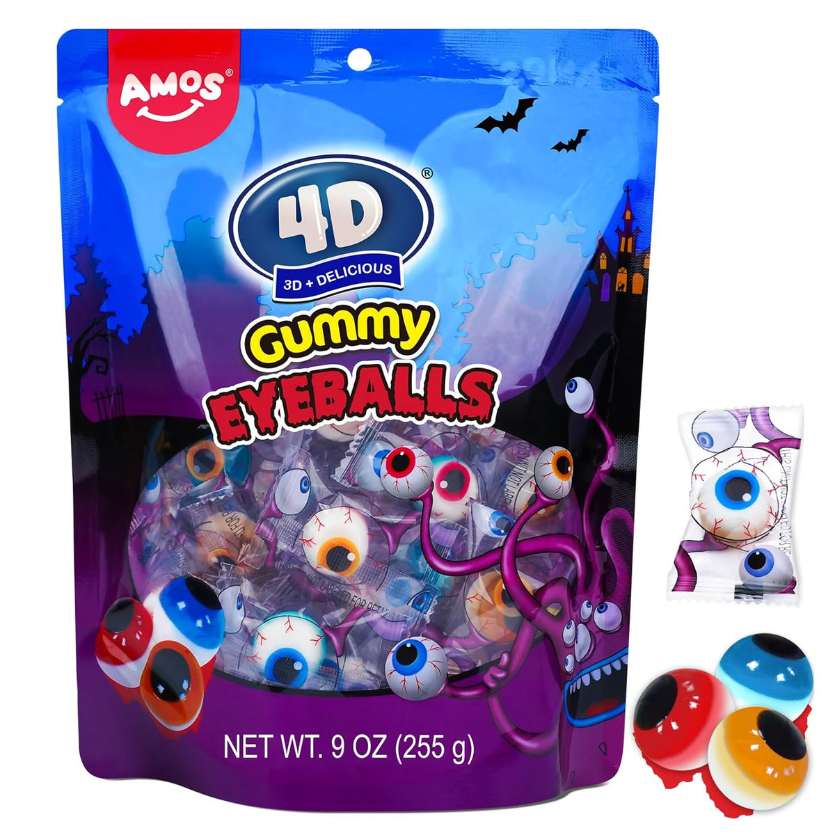 Amos 4D Body Parts Gummy Candy – Striking Visual Halloween Candy Bowl Centerpiece for Buffet Tables & Party Spreads