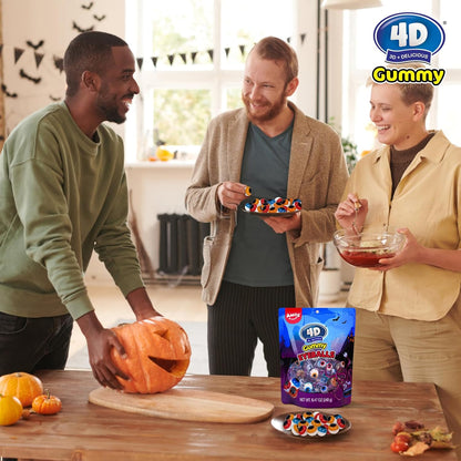 Amos Gummy Eyeball Halloween Candy – Low-Fat 0 Cholesterol Guilt-Free Snack for Mindful Trick-or-Treat Nights, 36 Individually Wrapped 3D Gummies, 9oz