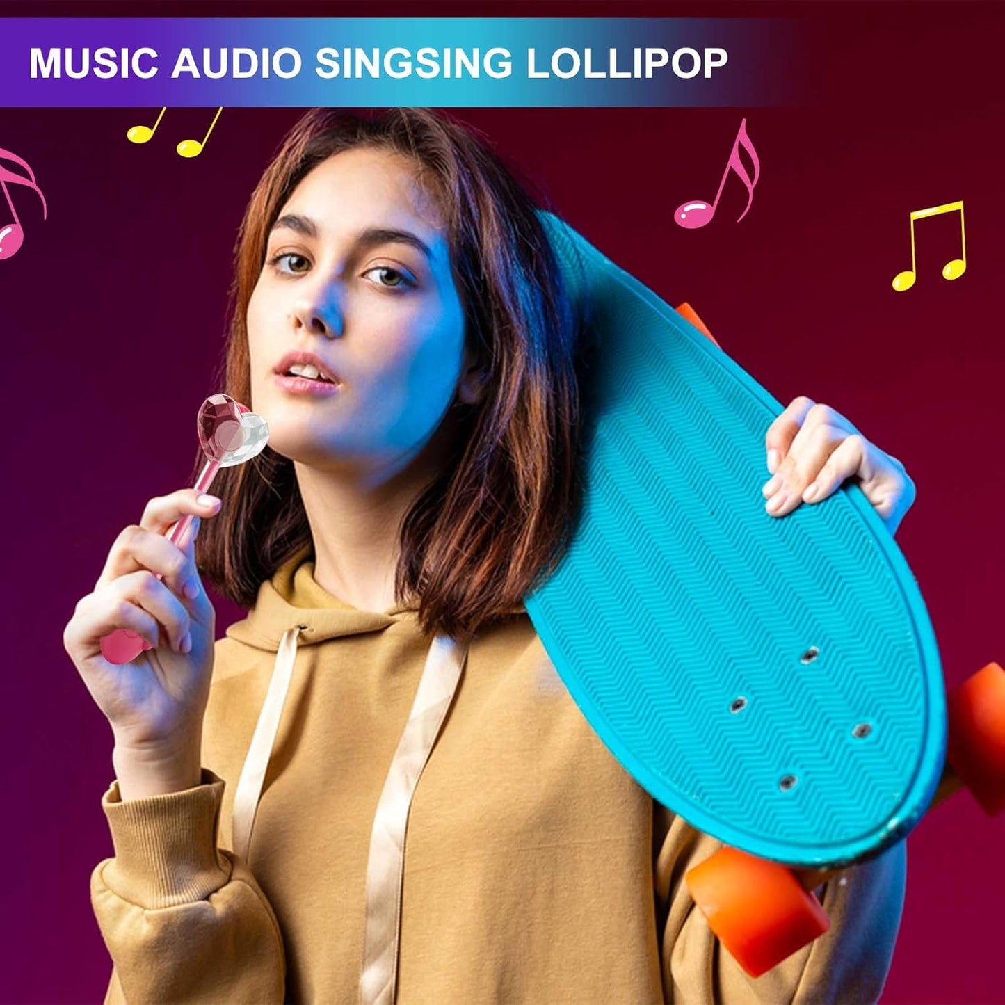 Amos Music Lollipop Candy – Safe Kids Stocking Stuffer for Ages 6-14, Individually Wrapped Party Favor