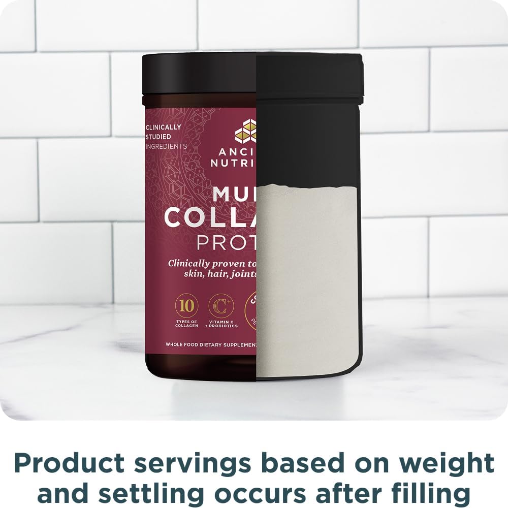 Ancient Nutrition Multi Collagen Protein – Bedtime Self-Care Ritual Powder, Nightly Beauty-from-Within Routine for Skin, Hair, and Nails