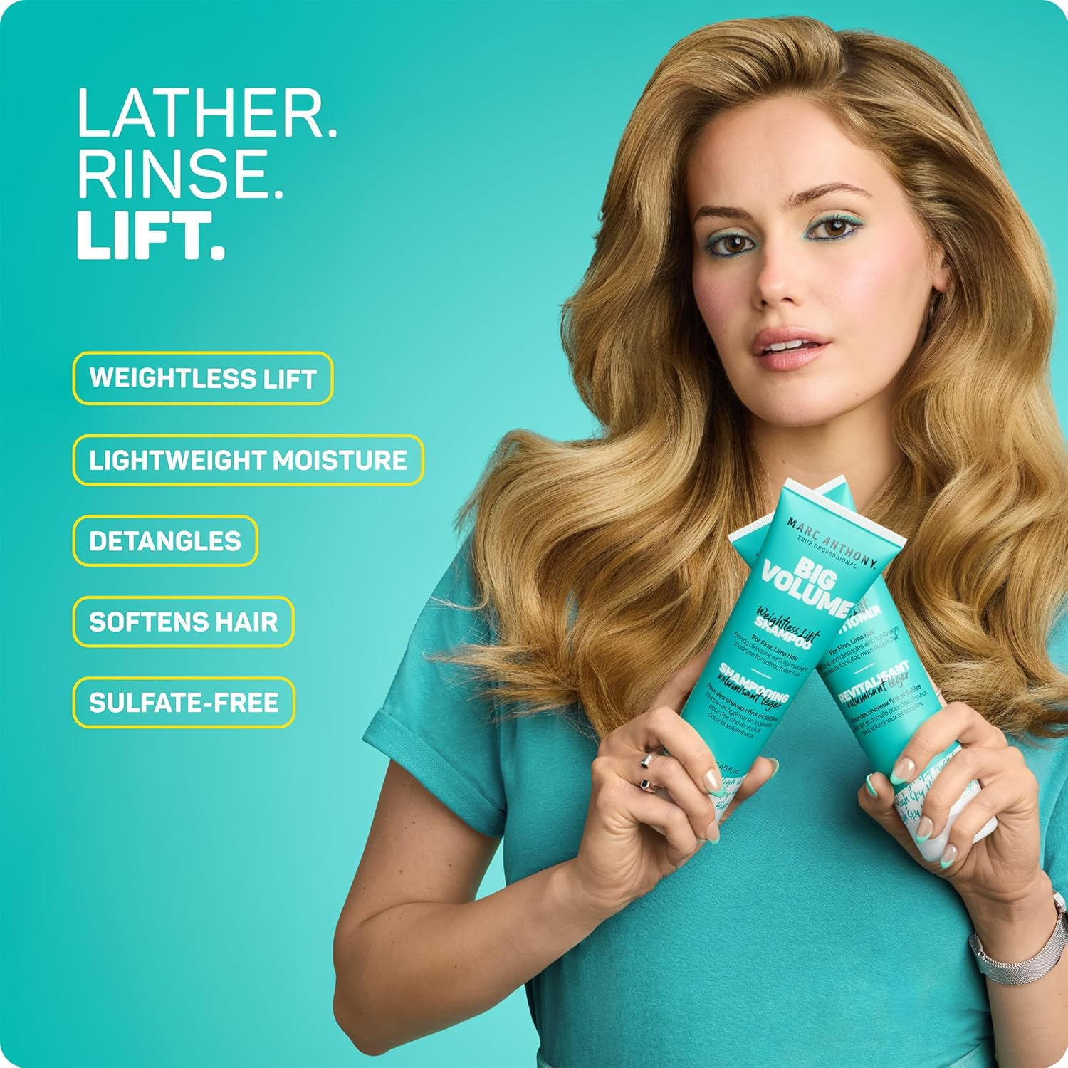 anti-frizz and detangling conditioner that hydrates without deflating lift