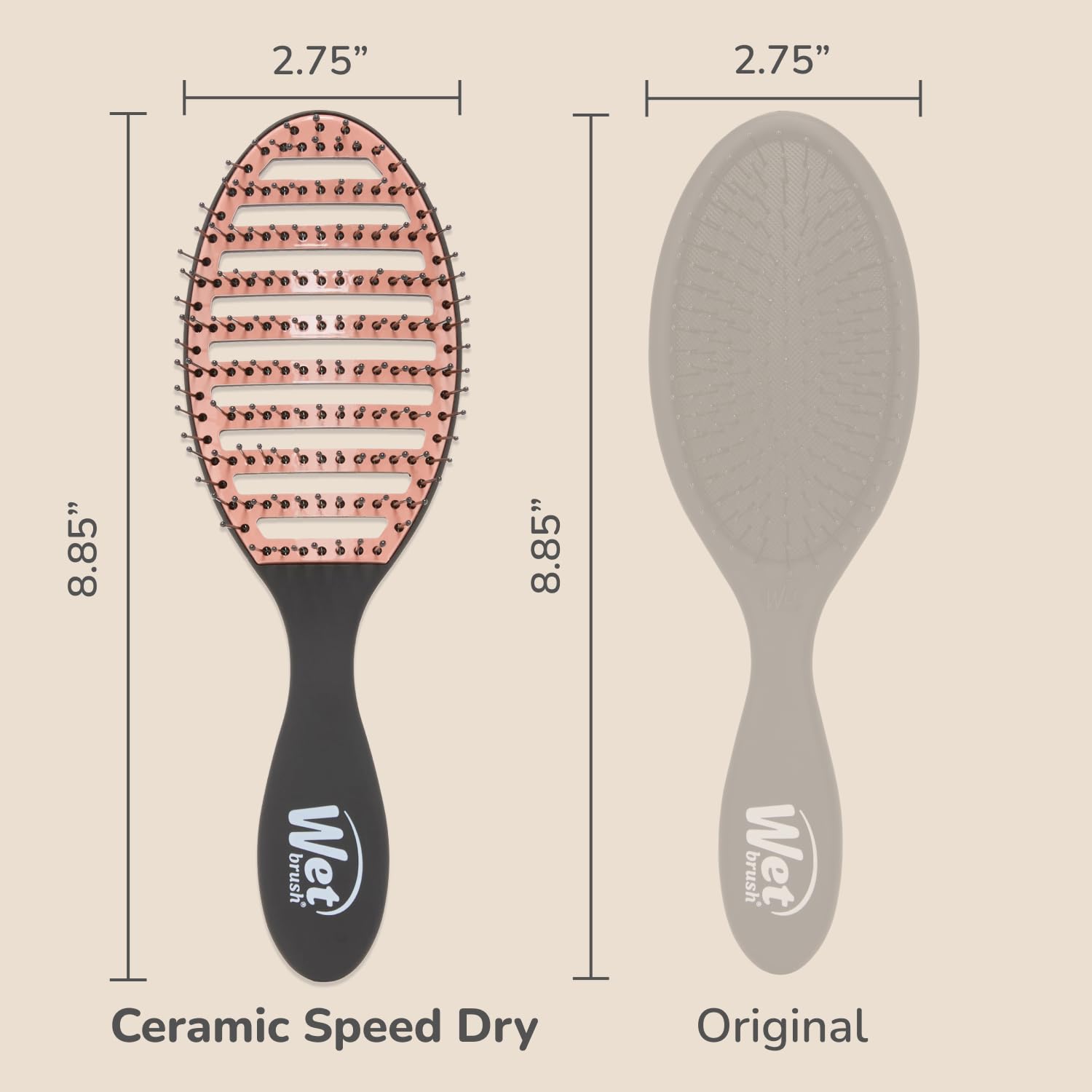 anti-frizz smoothing action built into the bristle and ceramic combination