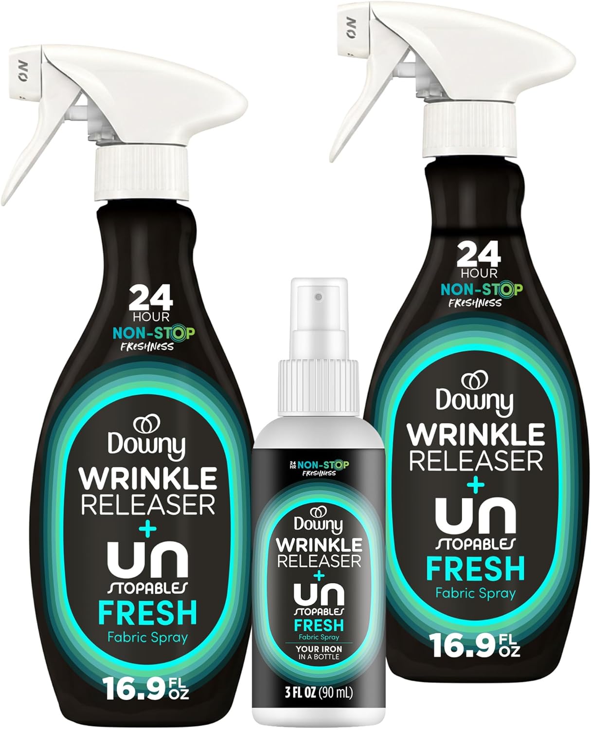 anti-wrinkle spray formula activated by a tug-and-smooth motion