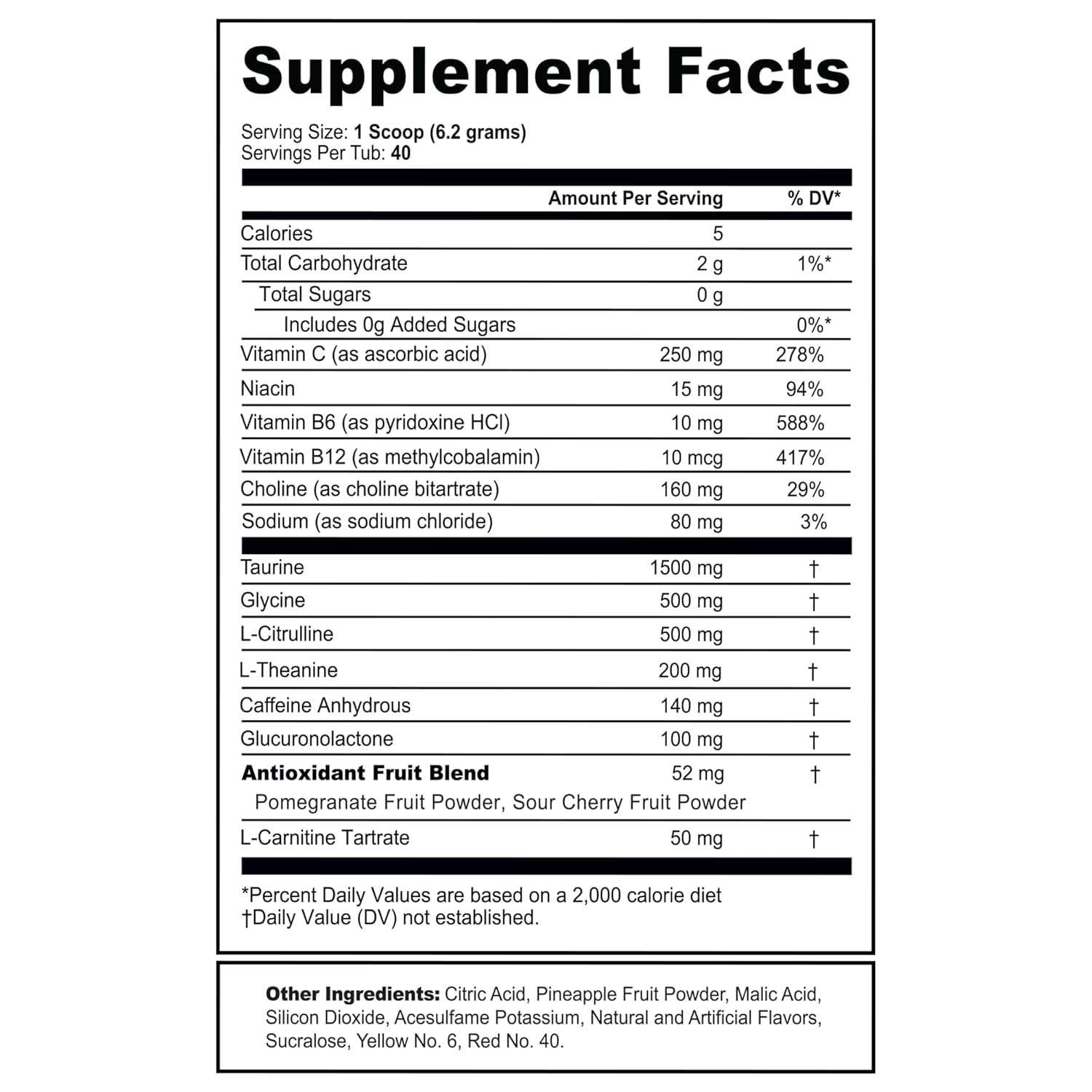 antioxidant complex with 18 fruit powders including peach, pomegranate, blueberry, and strawberry