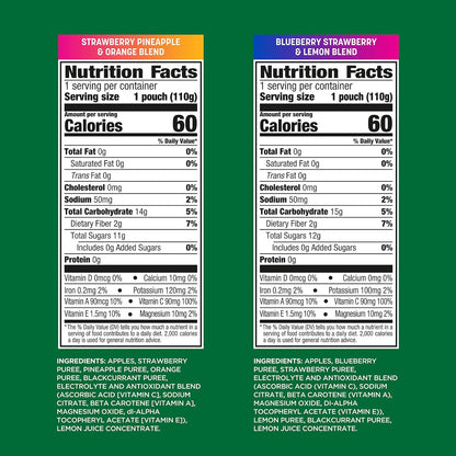 antioxidant vitamins a, c, and e sourced from real fruit ingredients