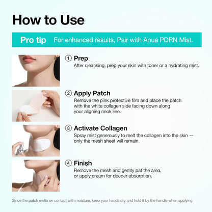 Anua PDRN Collagen Melting Patch – Premium Korean Skincare Experience for Lifted Neck and Forehead, At-Home Ritual