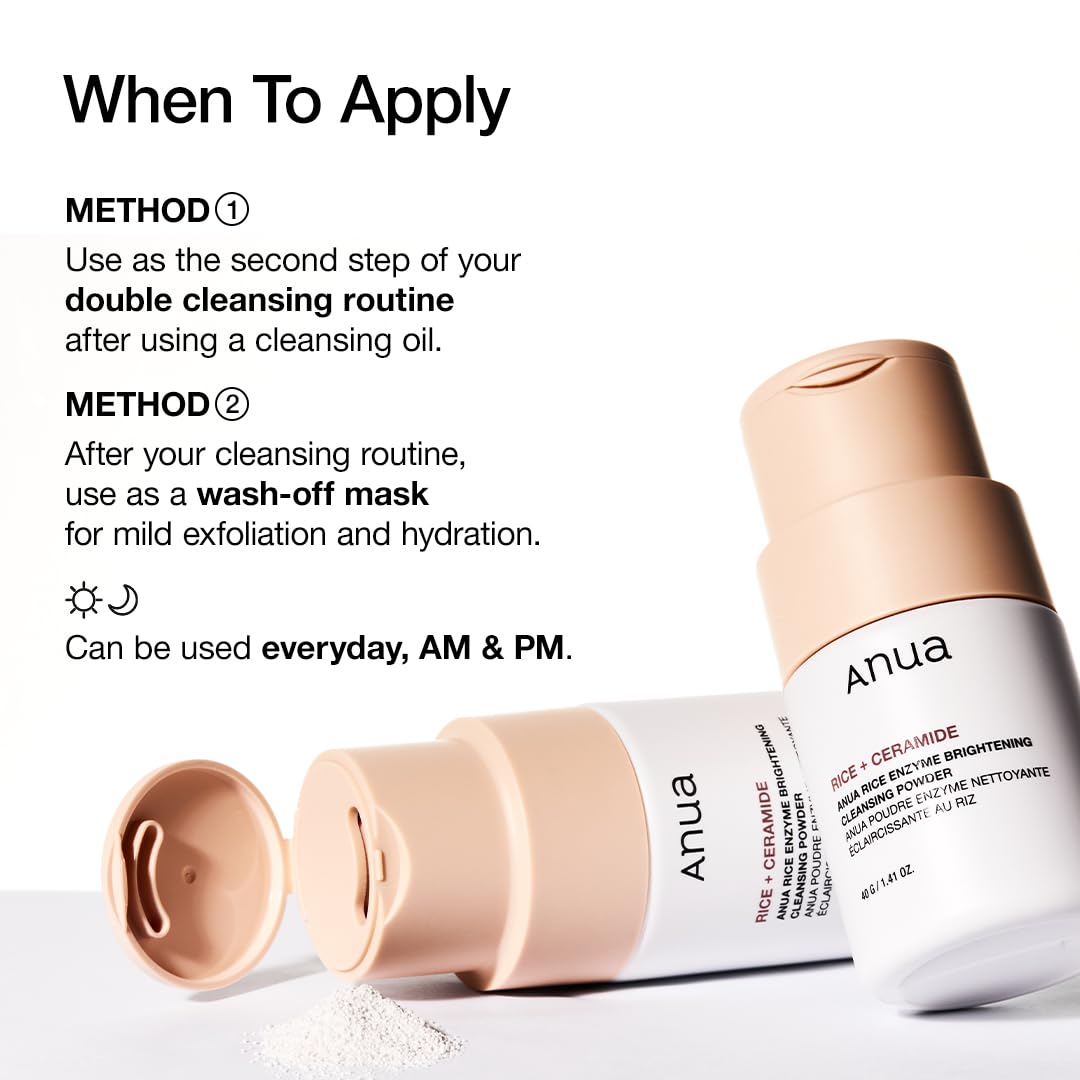ANUA Rice Enzyme Brightening Cleansing Powder – Holiday Gift for Mom Who Loves Korean Skincare Routines
