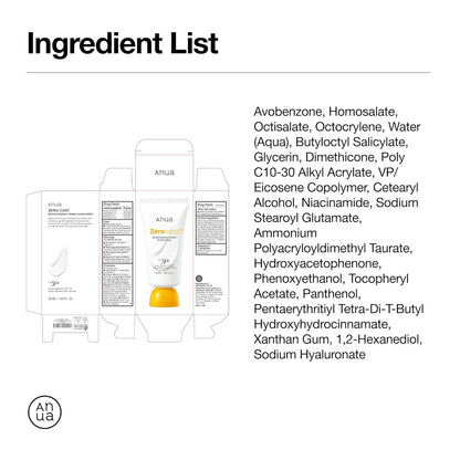 Anua Zero-Cast Moisturizing Sunscreen SPF 50 – Niacinamide Korean Skincare for Skin Wind-Down Ritual