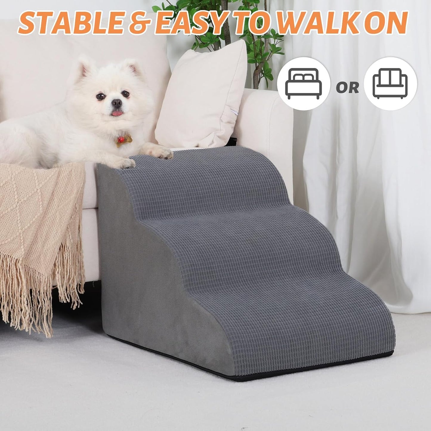 Aodisman Pet Steps for Family Homes – Safe Foam Climber for Small Dogs and Curious Kids